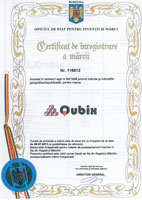 Certificat inregistrare al marcii Oubix